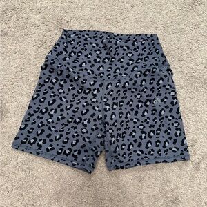 Ryderwear Leopard Print High-Waisted Biker Shorts (S)